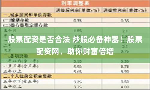 股票配资是否合法 炒股必备神器！股票配资网，助你财富倍增